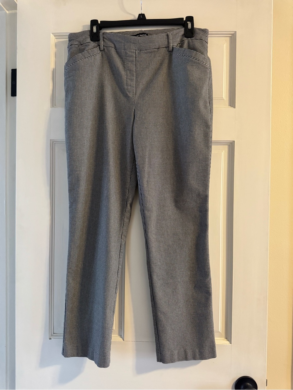 Hilary Radley Black and White Micro Houndstooth Pants